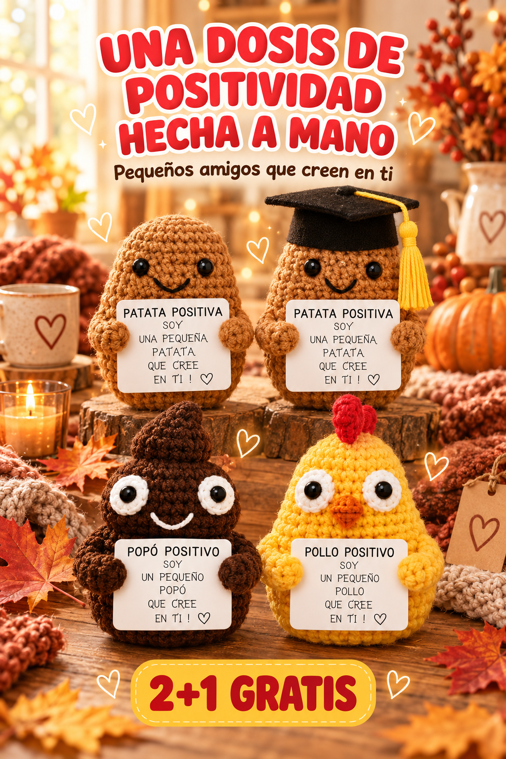 Patata Positiva España - una dosis de positividad hecha a mano, 2+1 gratis (móvil)